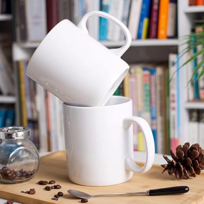 BYCNZB 30oz Super Large Ceramic Coffee Mugs Large Handles Set of 2 (White) - Image 5