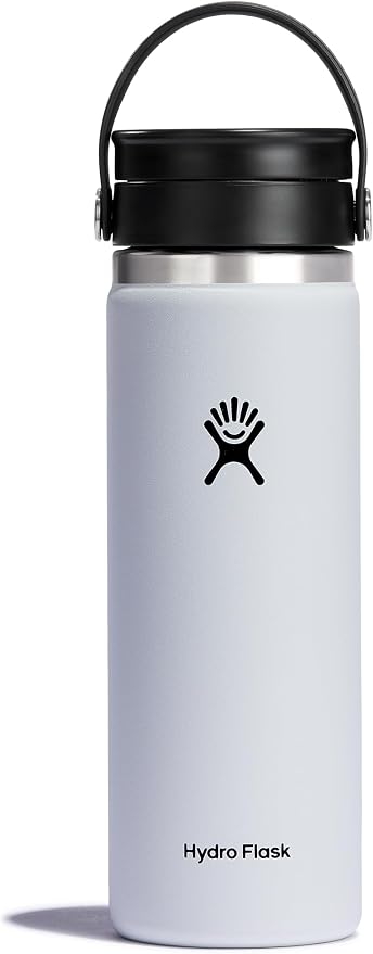 Hydro Flask Wide Mouth Bottle with Flex Sip Lid - Insulated Water Bottle Travel Cup Coffee Mug White 20 oz by Unknown