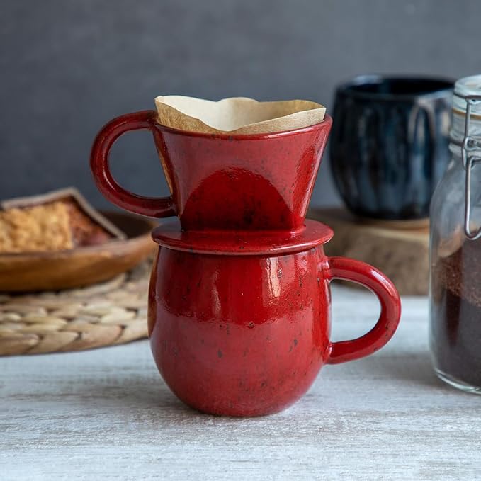 Red Chrome Ceramic Coffee Dripper