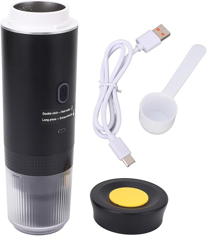 AMONIDA Portable Electric Coffee Machine, 15 Bar Cordless Heating Coffee Maker with Lithium Battery for Travel, Camping, Home & Office - Image 6