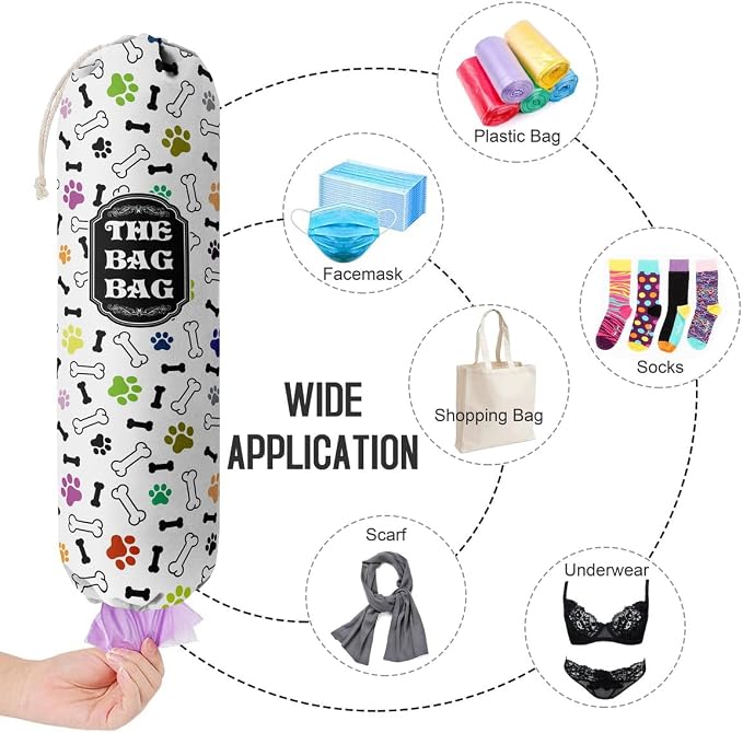 Grocery Bags Holder Organizer For Shopping Bags, Wall Mount Plastic Bags Storage Container Dispensers, Pet Lovers Home Kitchen Bags, The Bag Bag Grocery Bag Holder, Gifts For Women Dog Mom Dad (G-17) - Image 4