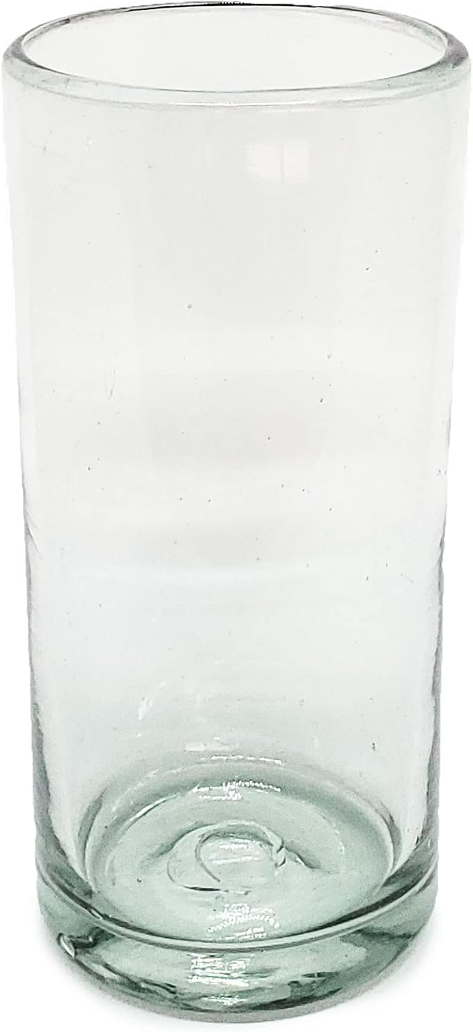 Clear 20 oz Tall Iced Tea Glasses (set of 6), Hand Blown Mexican Glassware, Recycled Glass Drinking Glasses, Lead-Free, Cocktail Margarita Glasses, Wine Glasses, Shot Glasses, Whiskey Glasses (IceTea) - Image 7