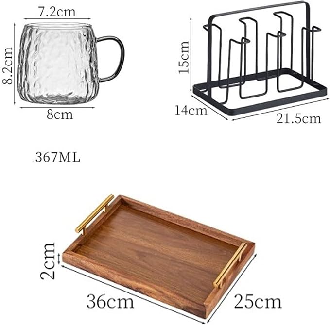 drinking glassware Glacier Texture Drinking Glasses Set with Handles - Image 2