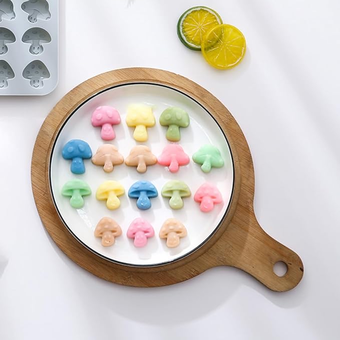 32 Cavities Mushroom Shape Candy and Chocolate Silicone Molds,Unique and Cute, Non-Stick, Baking Molds for Making Birthday Cake, Cake Decoration, Jelly, Cupcake, Ice Cubes 2 Count