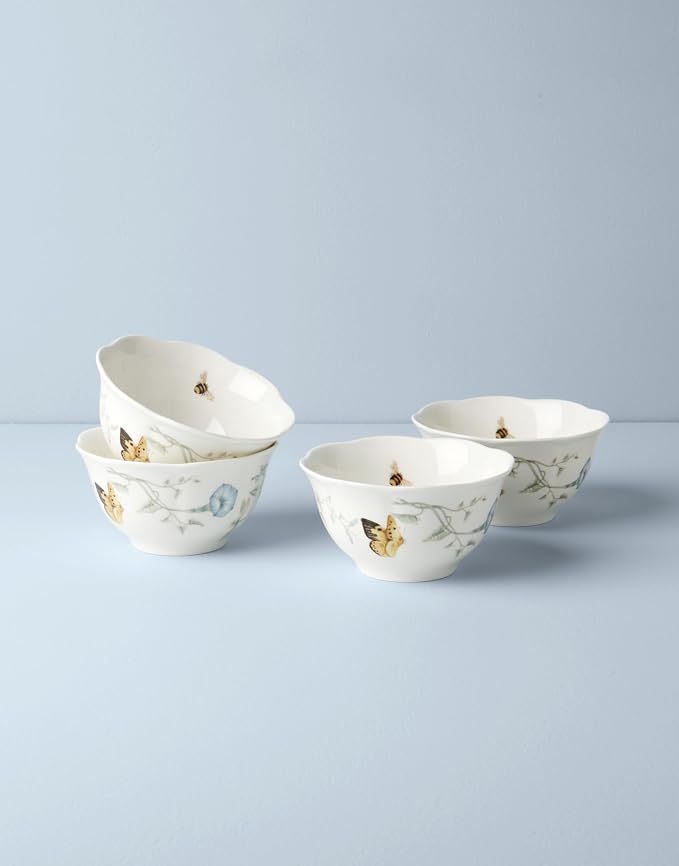 Lenox 792566 Butterfly Meadow 4-Piece Rice Bowl Set , White - Image 4