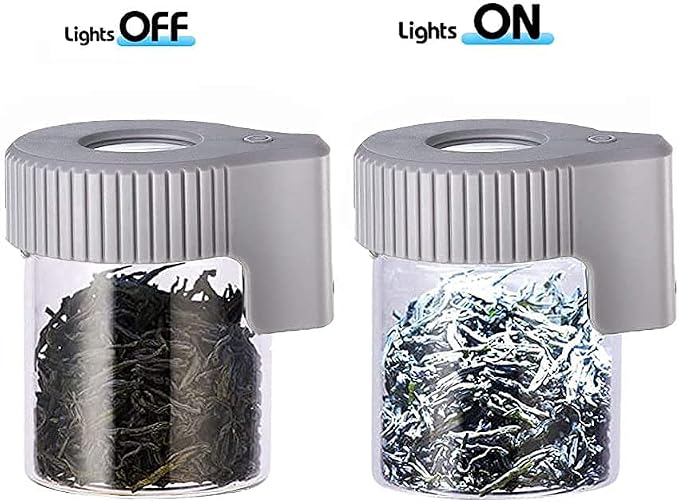 Transparent Glass Seal Storage Jar, Light-Up Magnifying Ornamental Glass Bottle (Gray) - Image 2