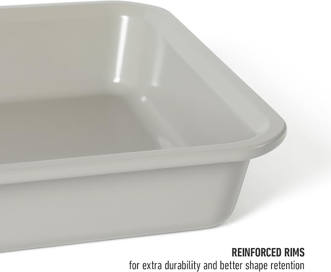 Calphalon Legacy 13 x 9-Inch Nonstick Bake Pan, Heavy Gauge Steel Baking Dish in Taupe, PFOA-Free Oven-Safe Pan for Cakes, Brownies, Roasting & Everyday Meals - Image 6
