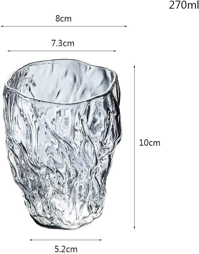 drinking glassware Bark Pattern Embossed Glass Cup 9oz Drinking - Image 2