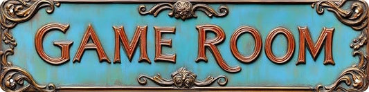 Kexle Vintage Metal Wall Decor Sign 'GAME ROOM' - 4 x 16 inches, Tin, Retro Style, Bar & Home Decor by Unknown