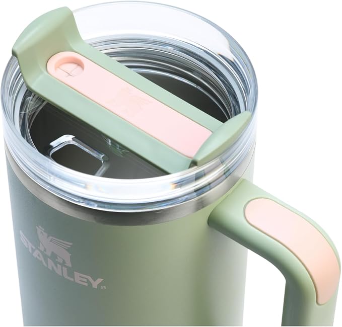 STANLEY Quencher H2.0 Flow State Tumbler, 40 oz, Lichen | Handle and Straw | 3-Position Lid | Cup Holder Compatible for Travel | Insulated Stainless Steel Cup | BPA-Free - Image 2