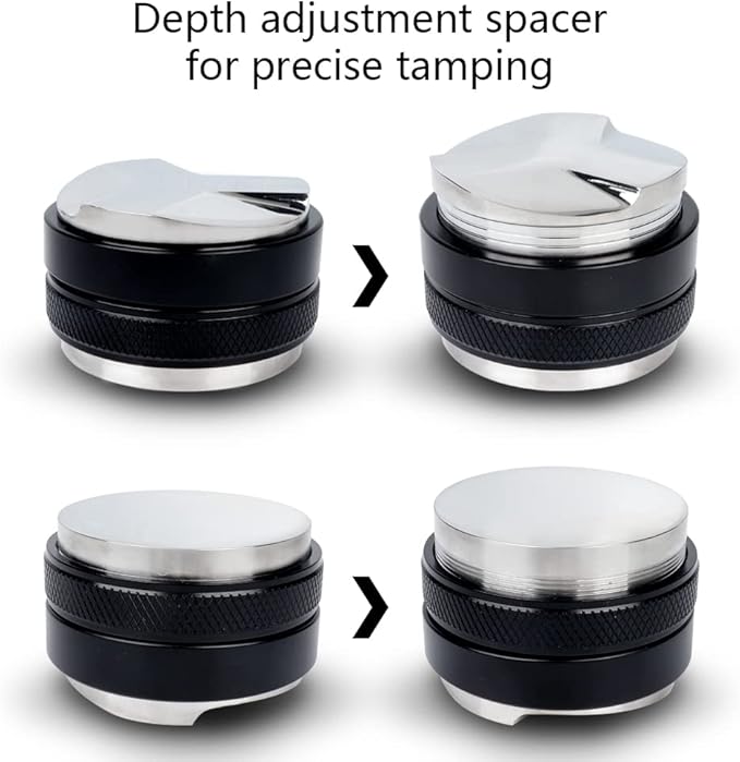 53mm Coffee Distributor,Dual Head Coffee Tamper,Espresso Distribution Tool,Adjustable Depth- Professional Espresso Distributor Leveler Tool Fits for 54mm