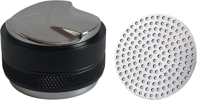 53mm Coffee Distributor and Tamper,Adjustable Depth for Breville 54mm Portafilter，Dual Head Coffee Leveler，Professional Espresso Hand Tampers（Black）