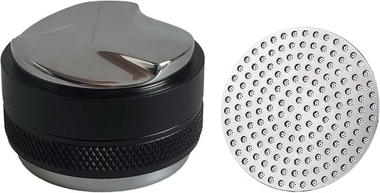 53mm Coffee Distributor and Tamper,Adjustable Depth for Breville 54mm Portafilter，Dual Head Coffee Leveler，Professional Espresso Hand Tampers（Black）