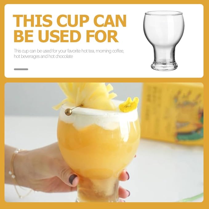 Yardwe Glass Tumbler Cup for Hot and Cold Beverages, Sturdy and Practical Drinking Glass Suitable for Office and Picnics, Glassware for Water, Coffee, and Juice - Image 9