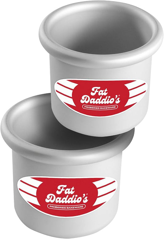 Fat Daddio's PRD-33SET Anodized Aluminum Round Cake Pans, 3 x 3 inch, Set of 2 by FatDaddios