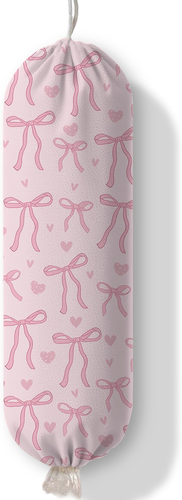 Pink Bow Plastic Bag Holder Dispenser, Plastic Grocery Bag Organizer & Wall Mount Paper Trash Bags Saver Storage for Kitchen Home Pantry Decor, Pink Bow Kitchen Decor Shopping Bags Storage Dispenser by Ialtsidws