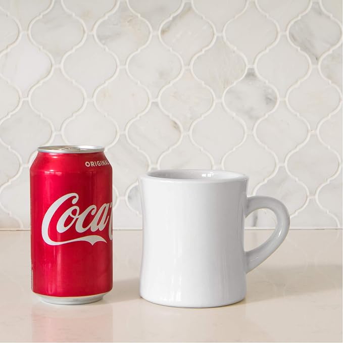 Serami Original 11oz White Diner Coffee Mug Set - Ceramic Mugs Great for Kitchen Set, Travel, and Hot Tea, Retro Waffle House Farmhouse Mug with Handle, Heavy Duty Coffee Cups (4 Pack) - Image 5