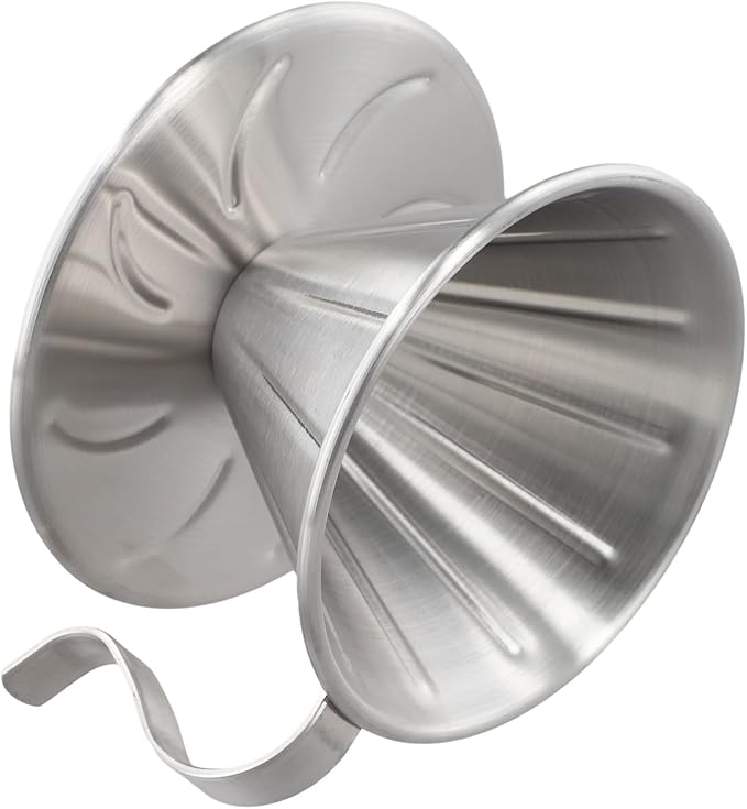 304 Stainless Steel Coffee Dripper with Holder, Reusable Pour Over Filter Cone for Mugs and Jugs, Food Grade Coffee Strainer Cup with Ergonomic Handle, Silver