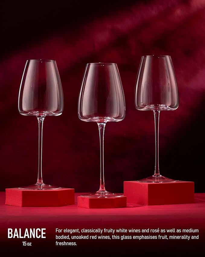 White Wine Glasses Set of 6, 15oz Crystal Wine Glasses for Red, White Wine, Long Stem Crystal Glasses with Unique Bottom Design, 440ml - Image 7