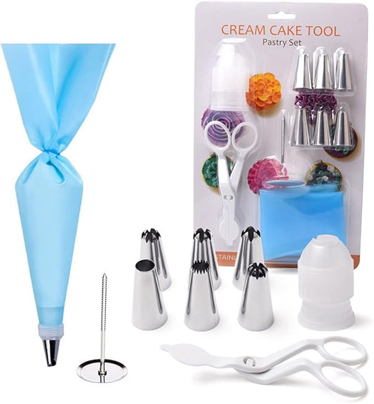 10 Pcs Reusable Piping Bags And Tip Set Pastry Baking Tool Cake Decorating Supplies For Flower Decoration Cake Decorating Tools And Supplies Scraper Reusable Piping