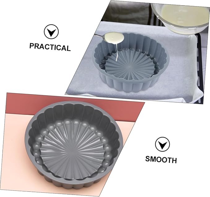 2pcs Food Grade Silicone Round Cake Pan High Temperature Tart for Baking Cheesecakes Shortcakes and More Stylish Design - Image 3