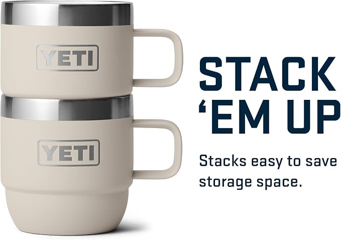 YETI Rambler 6 oz Stackable Mug, Stainless Steel, Vacuum Insulated Espresso/Coffee Mug, 2 Pack - Image 5
