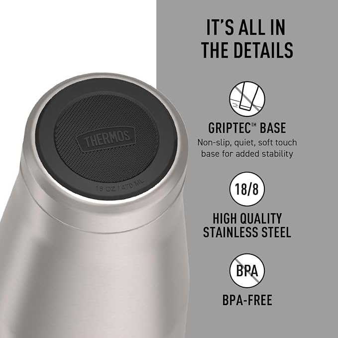 THERMOS ICON SERIES, Stainless Steel Mug, Matte Stainless Steel, 16 oz - Image 4
