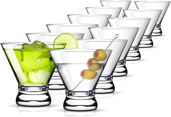 Martini Glasses Set of 12, 8oz Coupe Cocktail Glasses for Margarita | Manhattan, Cosmopolitan, Espresso, Home Bar, Evening Parties, Birthdays, Housewarming Gift by LUNAMANTHA