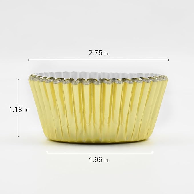 200 Pcs Gold Foil Cupcake Liners Standard Baking Cups Muffin Paper Cases | Food-grade, Greaseproof & Sturdy Parchment, Cupcake Wrapper for Party, Christmas, Gift - Image 2