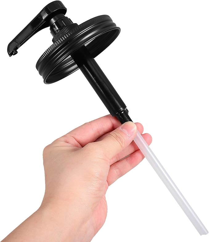 Reusable Syrup Bottle Pump Dispenser Replacement for Syrup Jars Kitchen Use Fits Mason Jar Lids Easy Dispensing for Honey Jam Lotion Soap