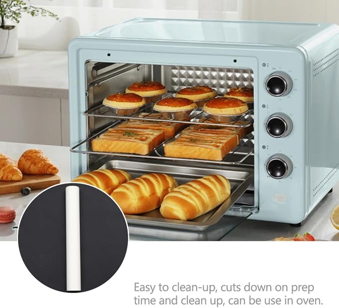 2pcs Non-stick Silicone Baking Paper for Bbq Oven Microwave Double-sided Oil Absorbent Parchment for Cookies Bread Pizza and Grilling Easy Cleanup Reusable Baking Mat by Unknown