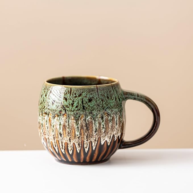 13oz Large Ceramic Coffee Mug, Red/Yellow/Blue/Green, Set of 4 | Large Tea Mug, Microwave Safe, Dishwasher Safe - Image 5