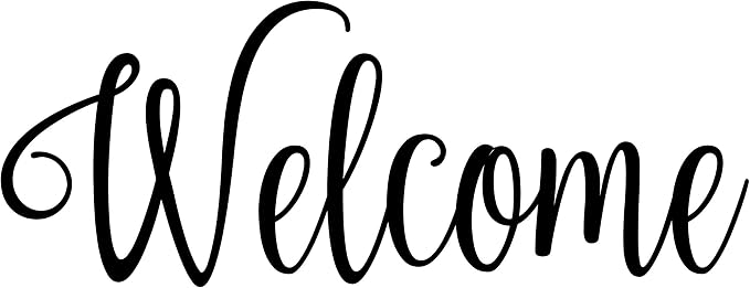 Welcome 8w x 3h Label | Kitchen Pantry Organization | Die Cut Vinyl Decal | Black Fancy Font (Sticker Only) by MinglewoodTrading