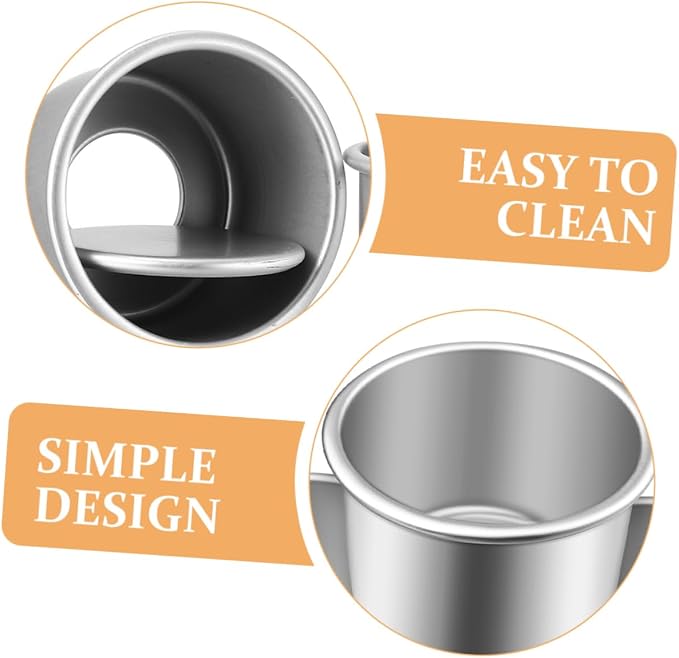 SECFOU 5-Piece Removable Bottom Round Cake Pan Set 2-Inch Aluminum Alloy Molds for Baking Non-Stick Metal Cake Pans for Cheese and Dessert for Home Bakers - Image 2