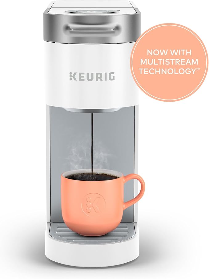 Keurig K-Slim Single Serve K-Cup Pod Coffee Maker, Multistream Technology, 3 Brew Sizes, Slim and Sleek Design, 46oz Removable Reservoir, White | Multistream Technology, 3 Brew Sizes, Sleek Design, Removable Reservoir - Image 2