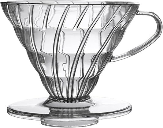 Pour Over Coffee Maker, Single Cup Plastic Coffee Dripper, Manual Porcelain Slow Brewing Accessories for Travel, Camping, Office, Home, Cafe, Coffee Gifts (Clear, Large)