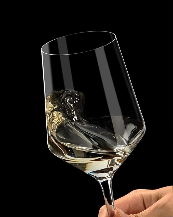 OJA Wine Glasses Set, Crystal Red Hand Blown Wine Glass, Set of 6, 17 oz | Long Stem, Thin Rim, Large, Tall, Premium, Perfect for Red or White, Daily Use, Unique Wedding Anniversary or Birthday Gift - Image 2