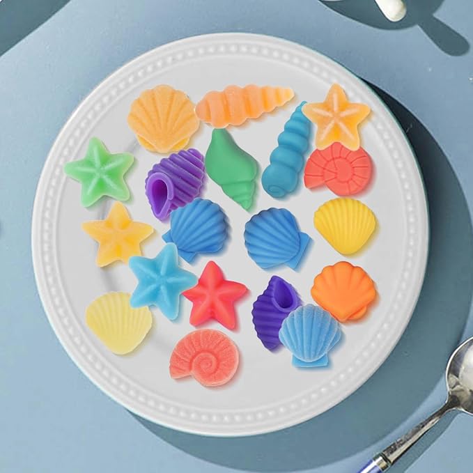 Seashell Chocolate Molds, 2 Pack Ocean Themed Silicone Baking Molds | Non-Stick Shell, Starfish, Conch Candy Mold for Cake Decoration, DIY Crafts, Snacks, Party Treats, Beach-Themed Decora - Image 6