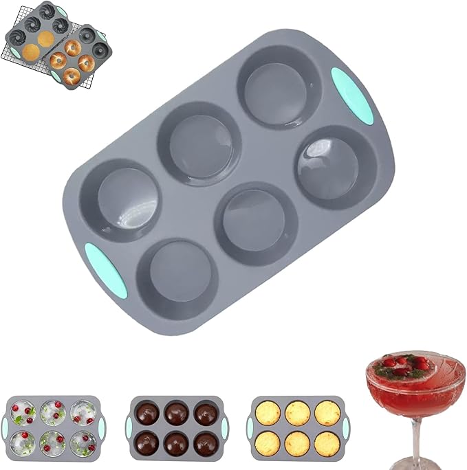 Christmas Wreath Ice Mold Silicone Tray - 6 Hole DIY Holiday Baking Pan for Festive Drinks, Chocolate Making - Easy Release & Clean, Cold & Heat-Resistant Reusable for DIY Crafts, Desserts (Style3)