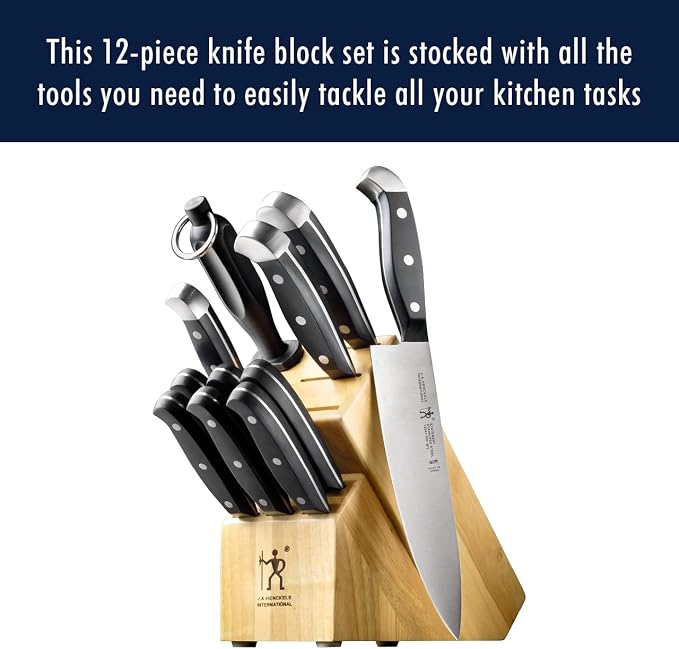 Henckels Statement 12-Pc Knife Block Set, Razor-Sharp, German Engineered | Informed by 100+ Years of Mastery. Effortless Cutting with Lightweight with Comfortable Grip, Dishwasher safe. - Image 2