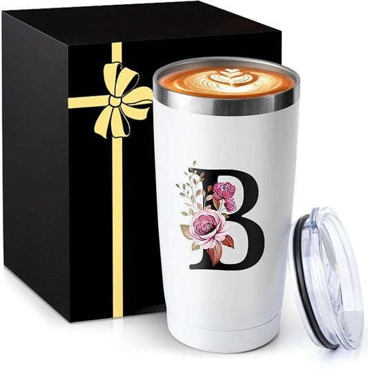 20 Oz Insulated Coffee Cup with Lid Car Tumbler Travel Mug Women Wife Girl Birthday Wedding Anniversary Her Unique Gift Over 15 16 18 19 20 21 25 30 40 50 55 60 65 70 Year Old Meaningful Custom Gifts by MNZZ