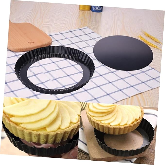 Ciieeo 2pcs Non-stick Baking Pan and Tart Molds for Pizza Cakes and Quiches Removable Bottom for Easy Release and Cleanup - Image 9