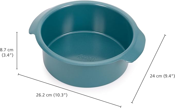Joseph Joseph Nest™ Bake Non-Stick Round Cake Pan, 7.8in, Carbon Steel, Easy-Pull Handles, Stackable, Space-Saving Design, 10-Year Guarantee - Image 4