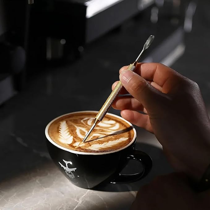 Colorful Latte Art Needle Fancy Coffee Carving Needle Stainless Steel Decorative Stick Baking Tool 1PCS