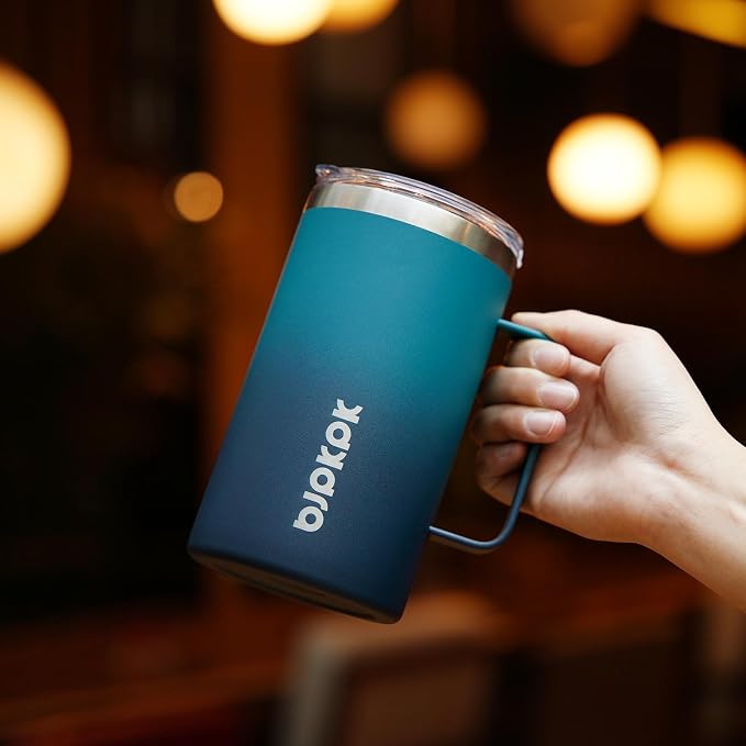 BJPKPK 25oz Insulated Coffee Mug with Handle, Stainless Steel Travel Mug | Keeps Drinks Hot & Cold, Double Wall Vacuum, 2 Lids Included, BPA-Free Coffee Tumbler for Home, Office & Travel - Image 6