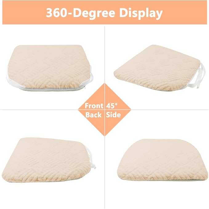 Plush Chair Cushion, Oval Chair Cushion Pad,Ultra Soft Nonslip Seat Pad,Comfortable Chair Cushion Cover,2PCS Memory Foam Chair Seat Cushion for Home Office Kitchen Dining Chairs Wheat - Image 5