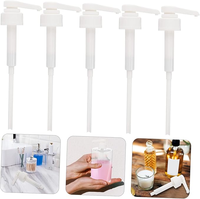 5pcs Syrup Pump Dispenser for Coffee and Condiments Universal Bottle Pump Easy Press Syrup Dispenser for Kitchen Home and Travel