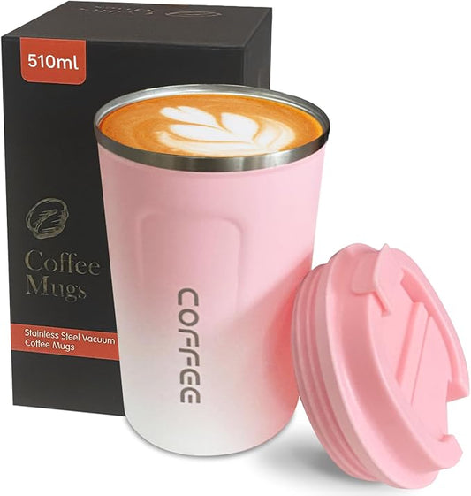Insulated Travel Coffee Mug, Stainless Steel Coffee Cup with Leakproof Lid | Double-wall insulation keeps drinks hot or cold for hours, with a leakproof lid and portable stainless steel design by YINBAOGE