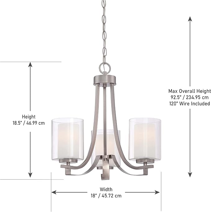 Minka Lavery Chandelier Pendant Lighting 4103-84, Parsons Studio Dining Room, 3 Light, Nickel - Image 2
