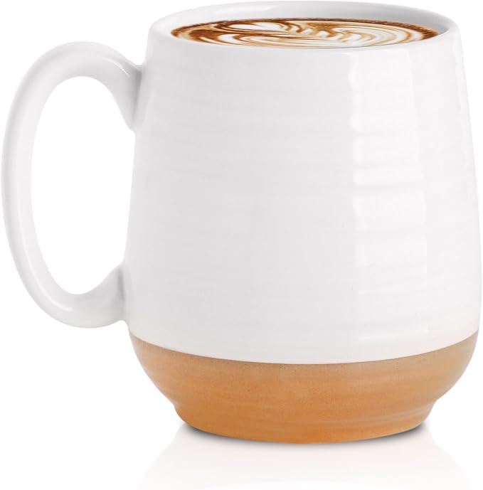 HASENSE Coffee Mug with Handle 20 oz,Large Ceramic Tea Cup for Men and Women, Mugs for Coffee, Tea, Hot Cocoa, Soup,Latte, Big Christmas Mug, Microwave Dishwasher Safe, White by Hasense